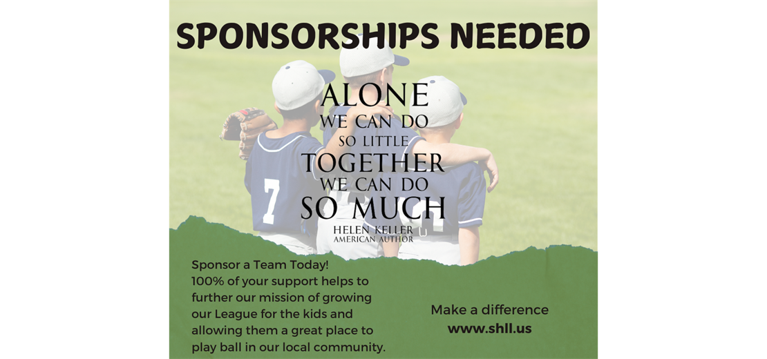 SHLL Spring 2025 Sponsors Needed